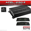 Audiopipe 2 Channel 2100 Watt Car Amplifier - APEL-2150.2