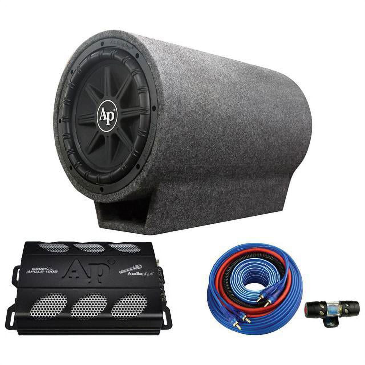 Audiopipe 10700W Subwoofer w/ Ported Enclosure + 2 Ch Amplifier TUBO-X1050A