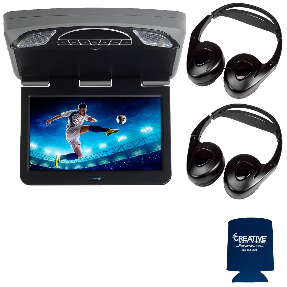 Audiovox Overhead Mobile Video MTGBAVX13 13.3High Def System with DVD and HDMI with 2 pair of headphones