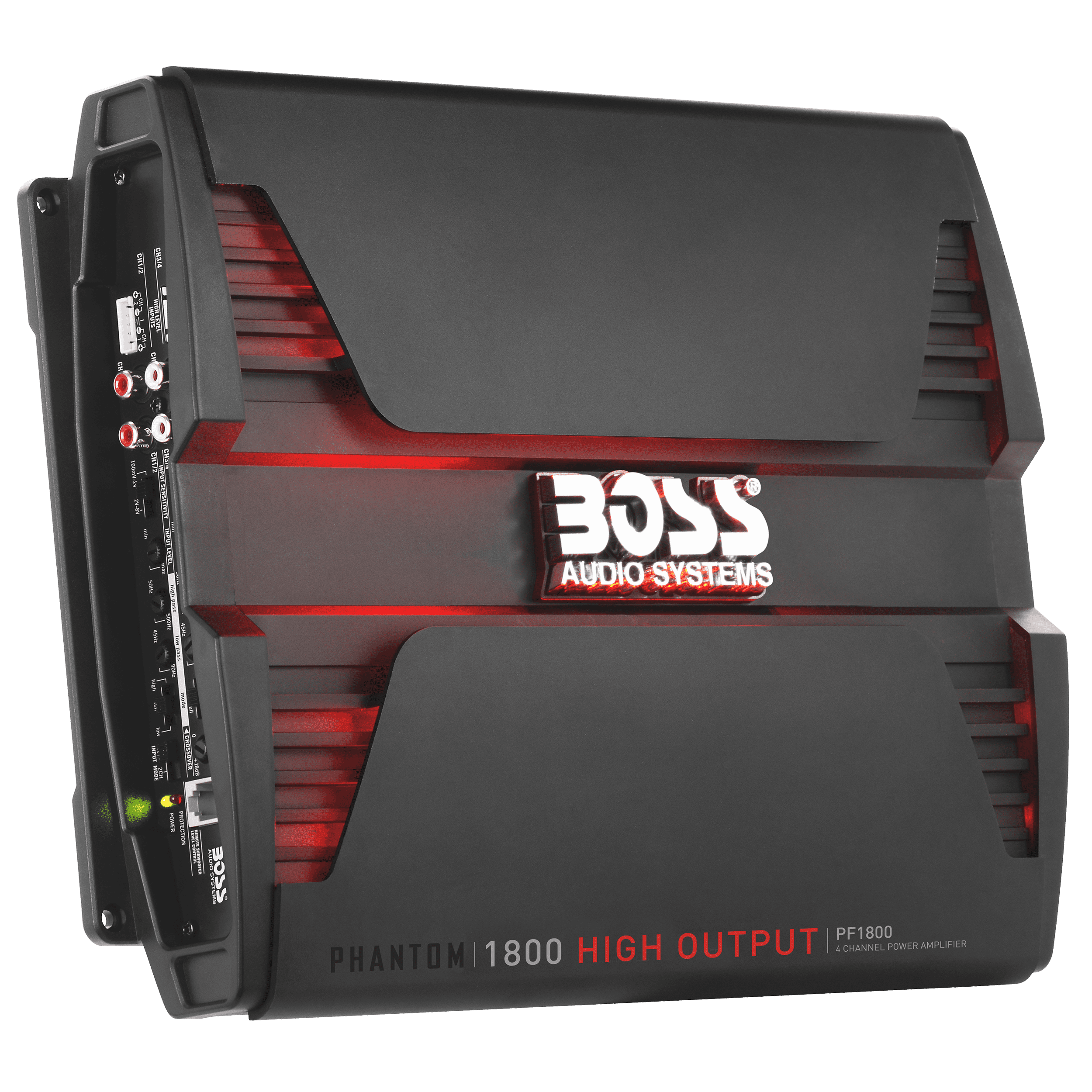 Boss Audio Systems Phantom PF1800 1800W 4-Channel Vehicle Audio Amplifier, Black, 10.6 lbs