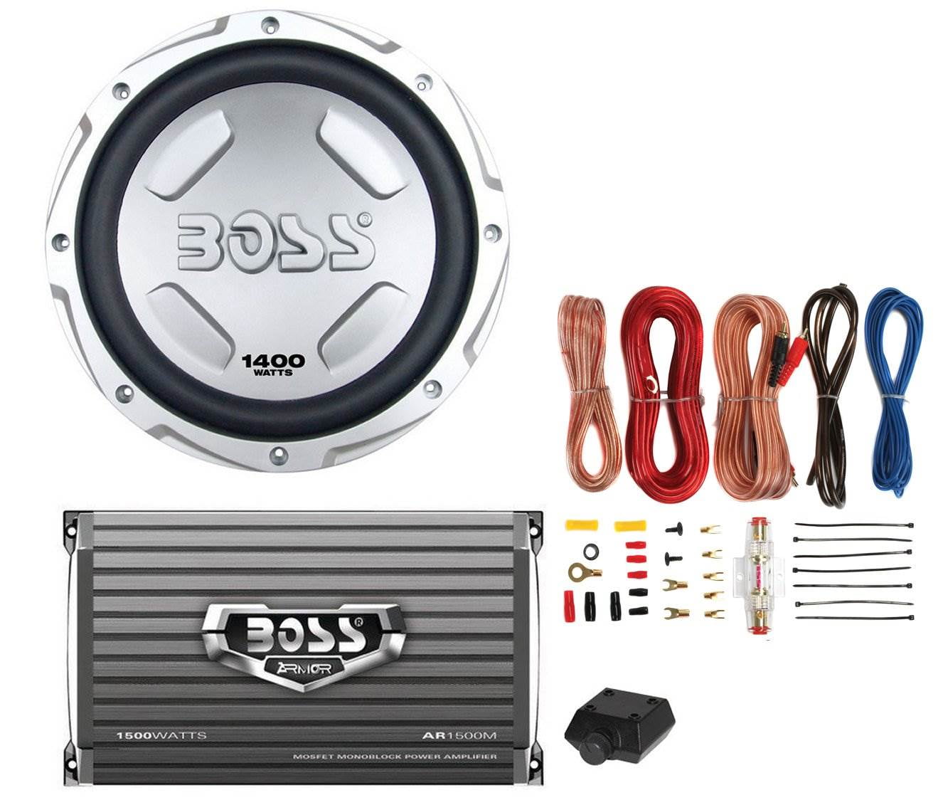 BOSS CX122 121400W Car Power Subwoofer Sub Woofer and Amplifier and Amp Kit