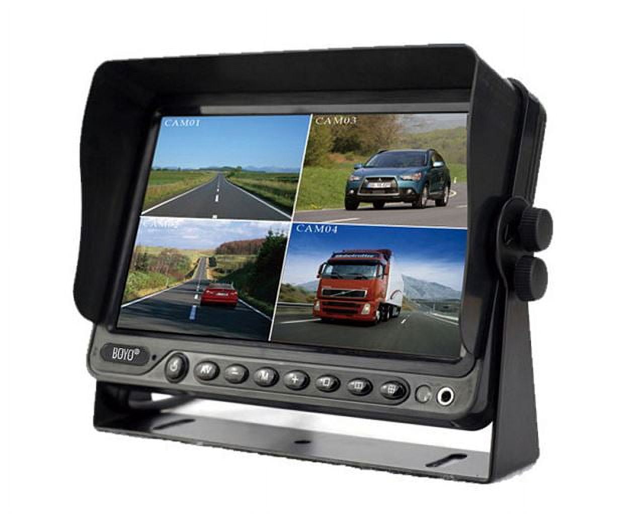 BOYO Vision VTM7012QFHD AHD/CVBS 4-Channel 1080p Full HD Quad-Screen Monitor with Built-in DVR (7 Inch)