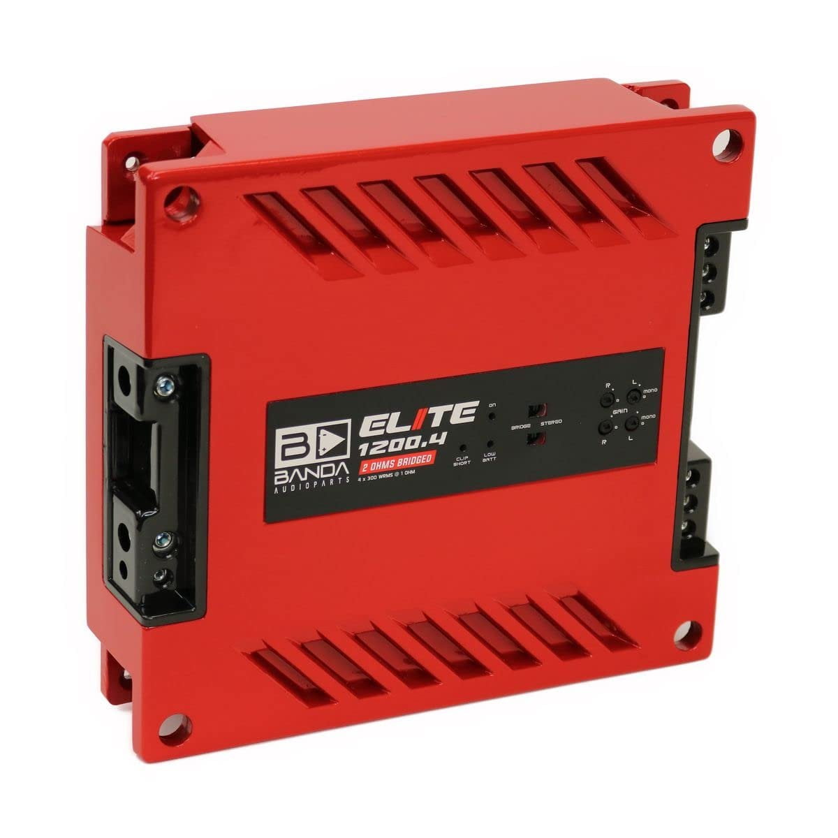 Banda 1200.41OHMRED 1200watt 4ch 1ohm Car Amp (red)