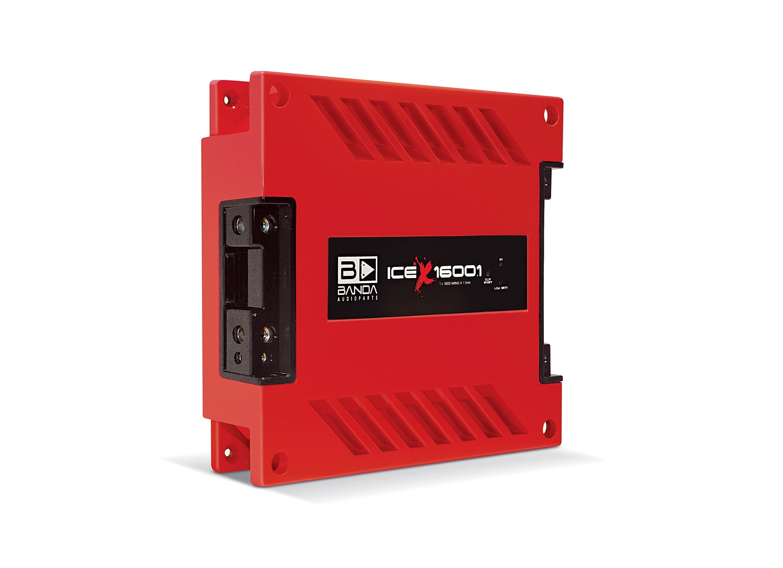 Banda ICEX1600.1RED 1600W 1 Ohm Car Audio Amplifier, Red