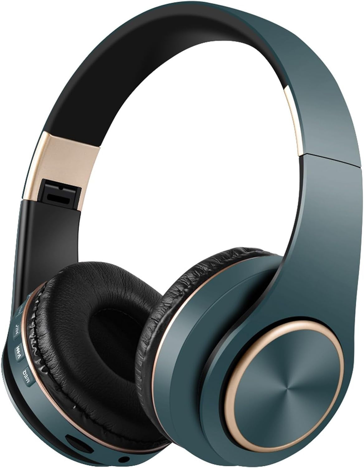 Bluetooth Wireless Headphones Stereo Over Ear Headphones with Noise Cancelling, Wireless Earphones Subwoofer, Adjustable Design for Ultimate Audio, Support Wired Connection/Insert Card (Blue)