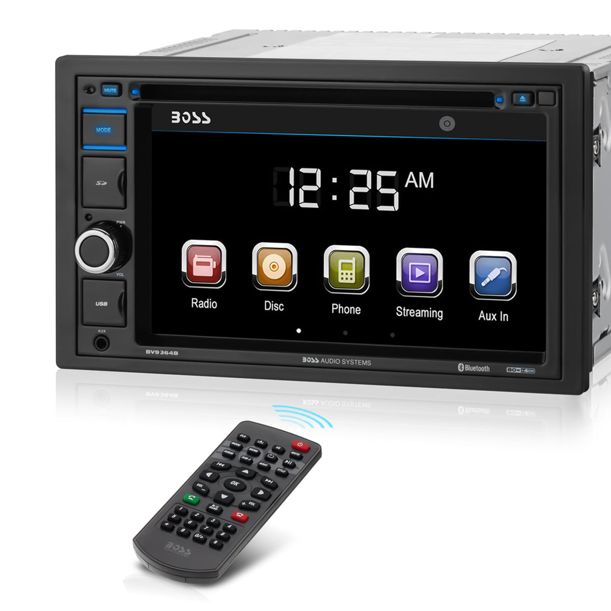 BOSS Audio Systems BV9364B Car Stereo System ¨C 6.2 inch Double Din, Touchscreen LCD, Bluetooth Audio and Calling Head Unit, Aux-in, USB, SD, CD Player, AM/FM Radio Receiver, Hook up to Amplifier