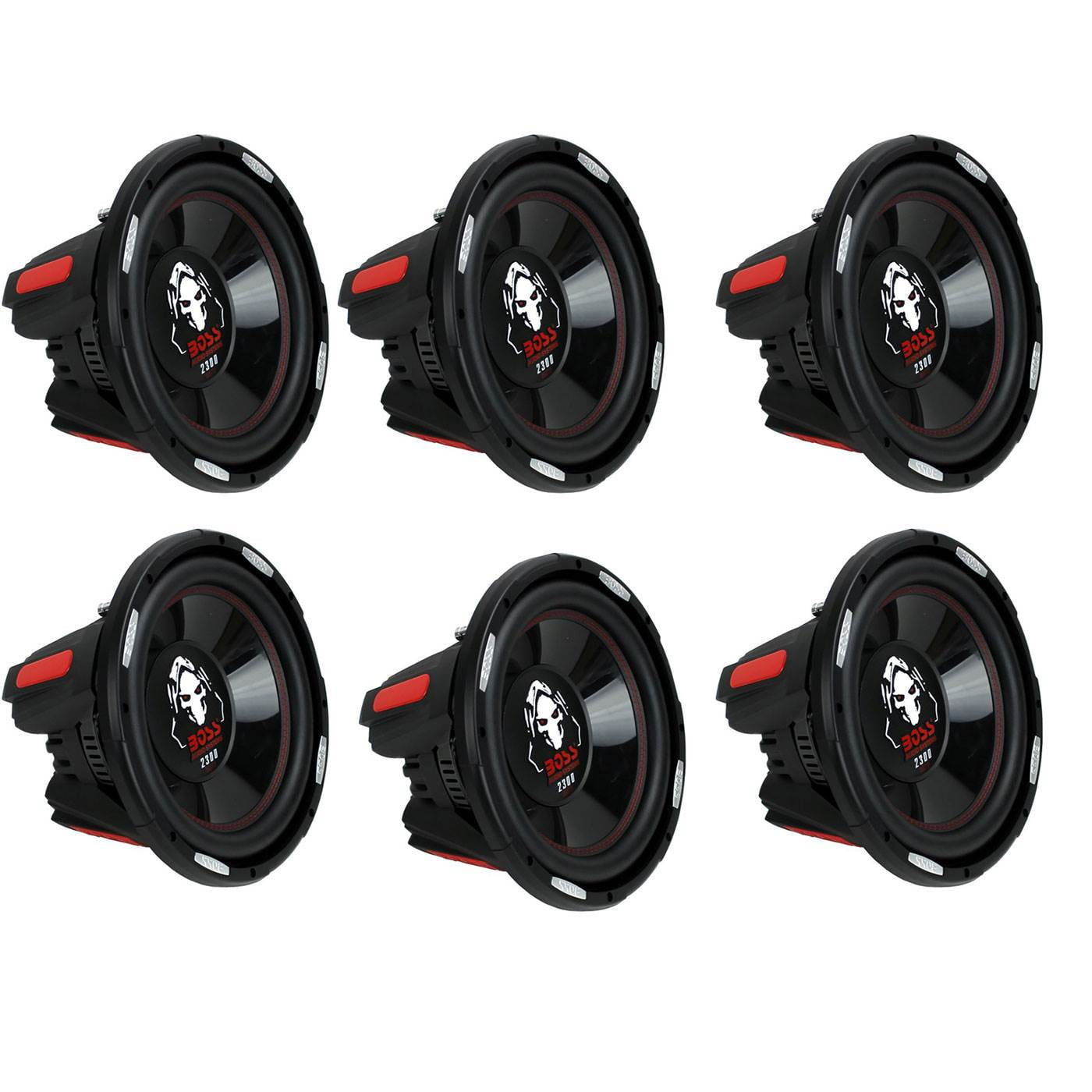 Boss Phantom 122300 Watt Max Power Car Audio Subwoofer w/ DVC Power (6 Pack)