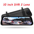 Car DVR Dual Lens Car Camera Full HD 1080P 10 Inch Video Recorder Rearview Mirror With Rear DVR Dash Cam Auto Radar Detector ,All Round Detector
