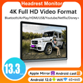 Car Headrest Monitor 13.3 inch 4G+64G IPS Panel Android 12 Touch Screen For Car Rear Seat Player Video Dual HDMI