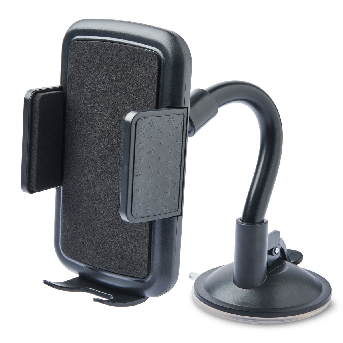 Car Window or Dash Phone Mount Compatible with 2 in- 3.7 in Wide Mobile Phones, Black