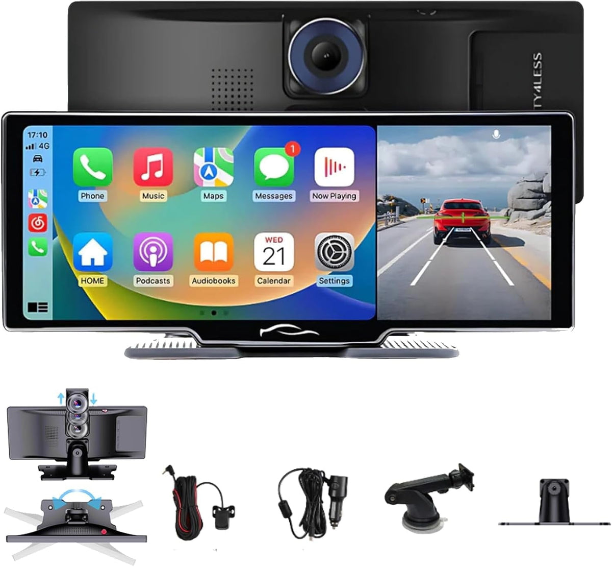 Cartablet Pro Max 2024 Model, Car Tablet Pro Max 2024, 10.26HD Bluetooth WiFi IPS Android Auto Screen Dash Cam GPS Navigation Voice Control Wireless 4k Dual Lens Recording (with Reversing Camera)