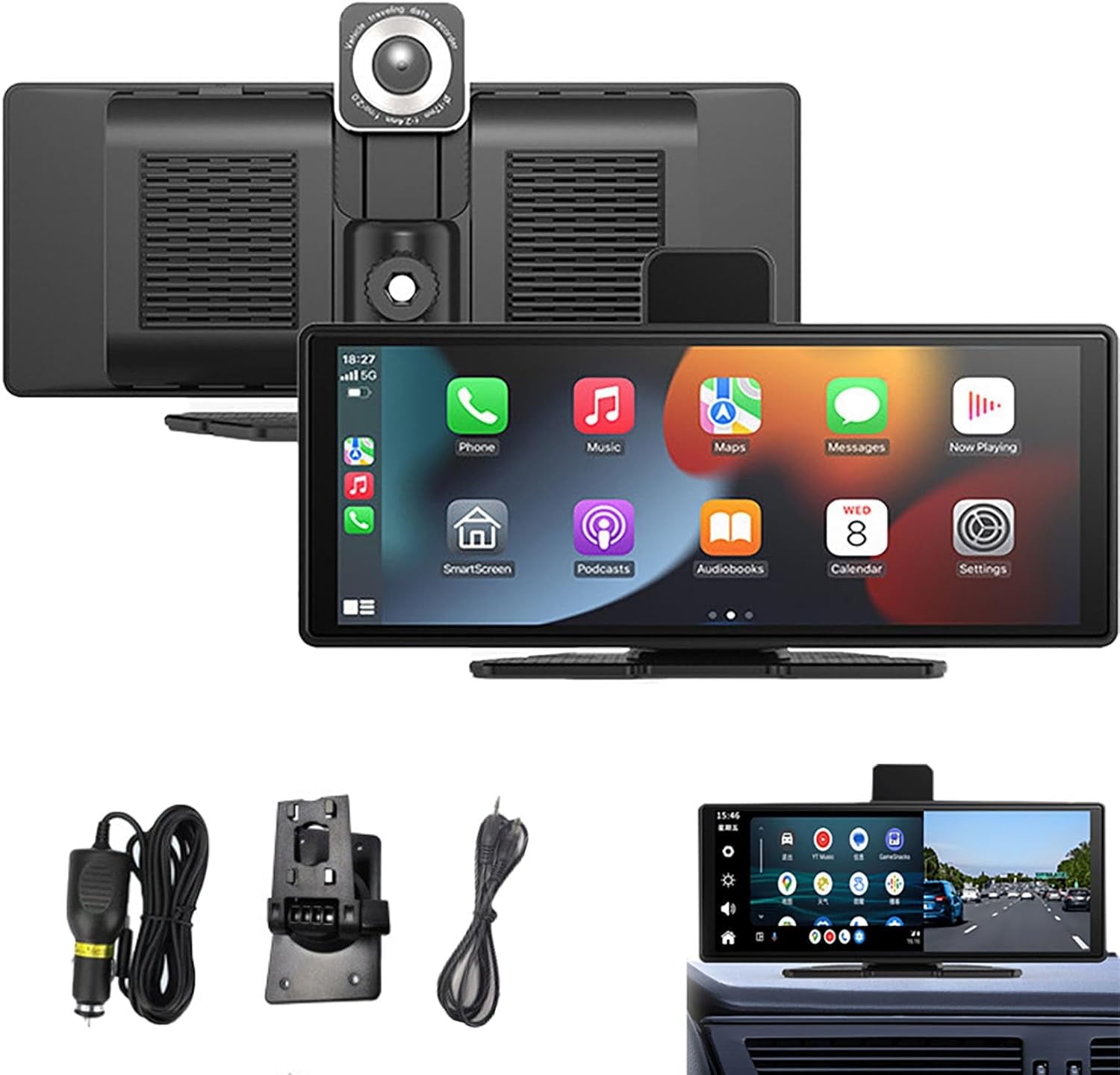Cartablet Pro Max 2024 Model, Car Tablet Pro Max 2024, 10.26Hd Car Tablet with 4k Dash Cam, 1080p Backup Camera, GPS Navigation/Voice Control (No Reversing Camera)