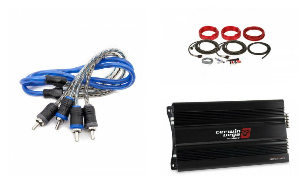 Cerwin Vega CVP2500.5D Amplifier + Belva 8 Gauge Amp Kit + Additional RCA's CVP Series 5-Channel Class-D Amplifier (1100W RMS)