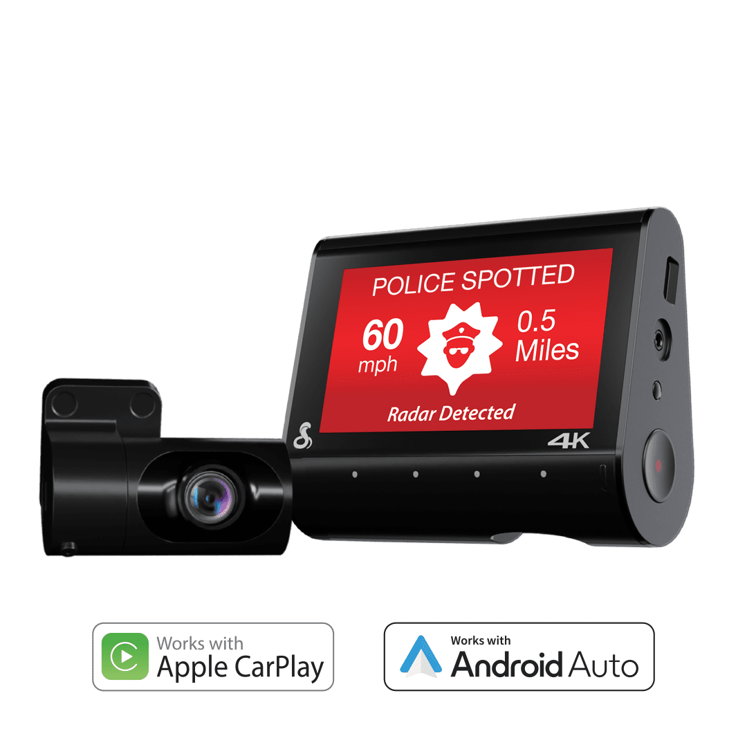 Cobra Smart Dual View Dash Cam SC 250R 4K Parking Live View Mayday 32 GB CarPlay