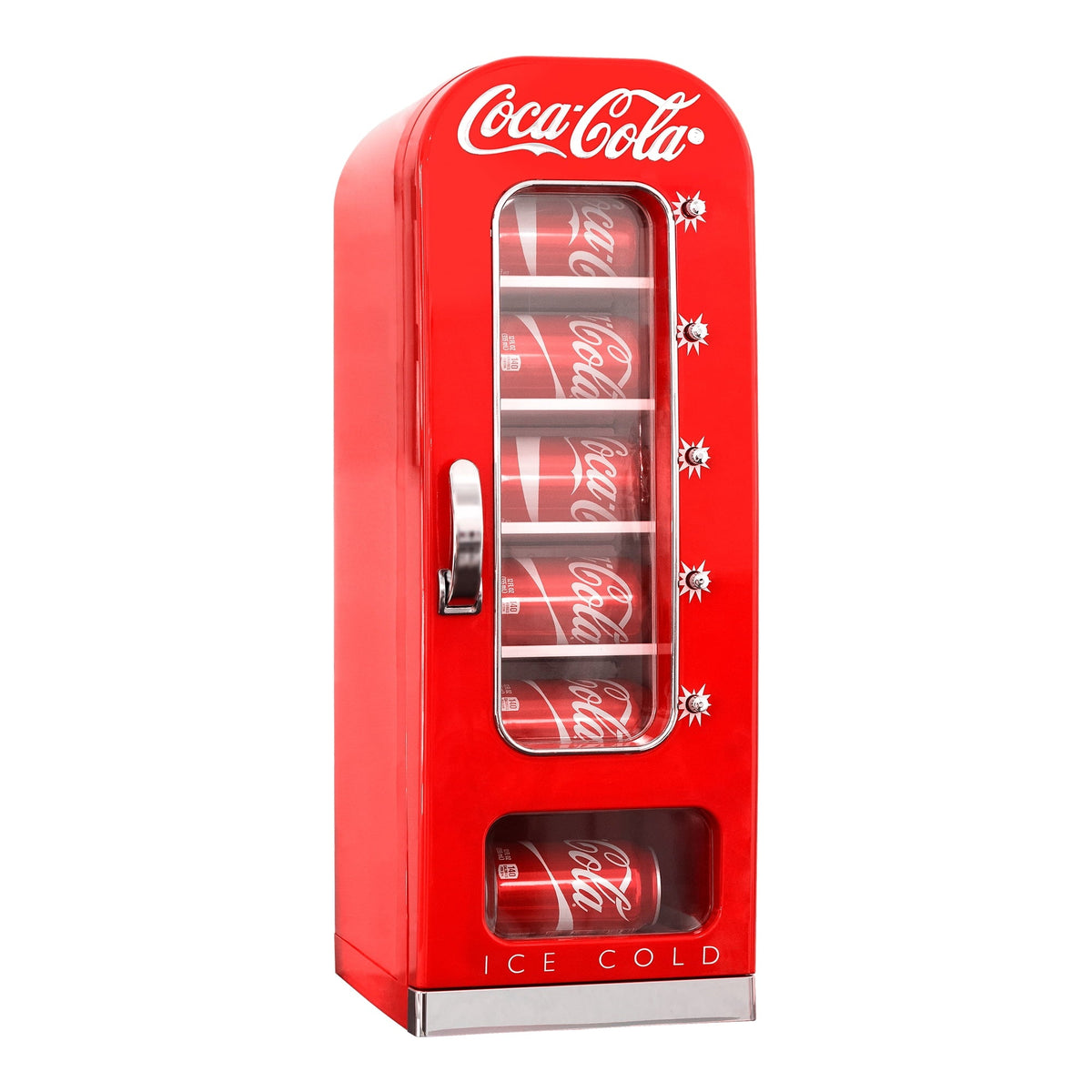 Coca-Cola 10 Can Retro Vending Machine Mini Cooler Panel Window, Portable Refrigerator, Red
