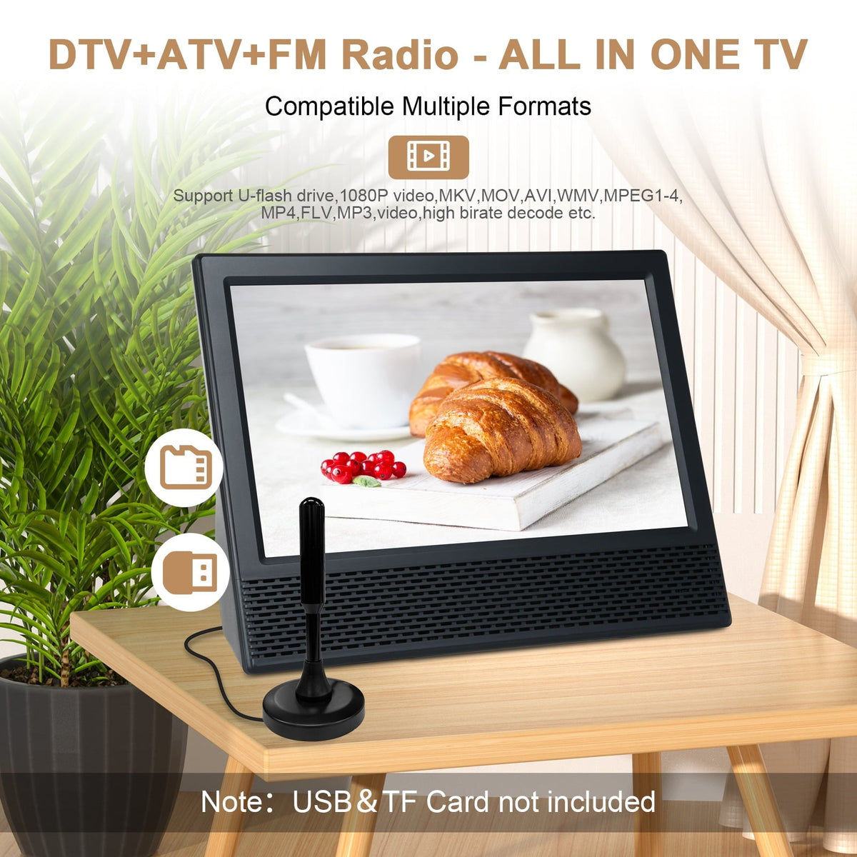 Digital Player,Player And Battery Campervan Tv Player Radio Player Tv With Player Portable Player 14-inch Tv With Remote Tv Car Radio Tv With Antenna Tv Portable Car Tv Player Player Car Kitchen