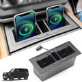 Dual Wireless Car Charger Compatible with 2020-2024 Land Rover Defender 90 110 130 15W Dual Wireless Fast Charging Smartphone Charger Tray with 27W USB & Type-C Center Console Accessories C29