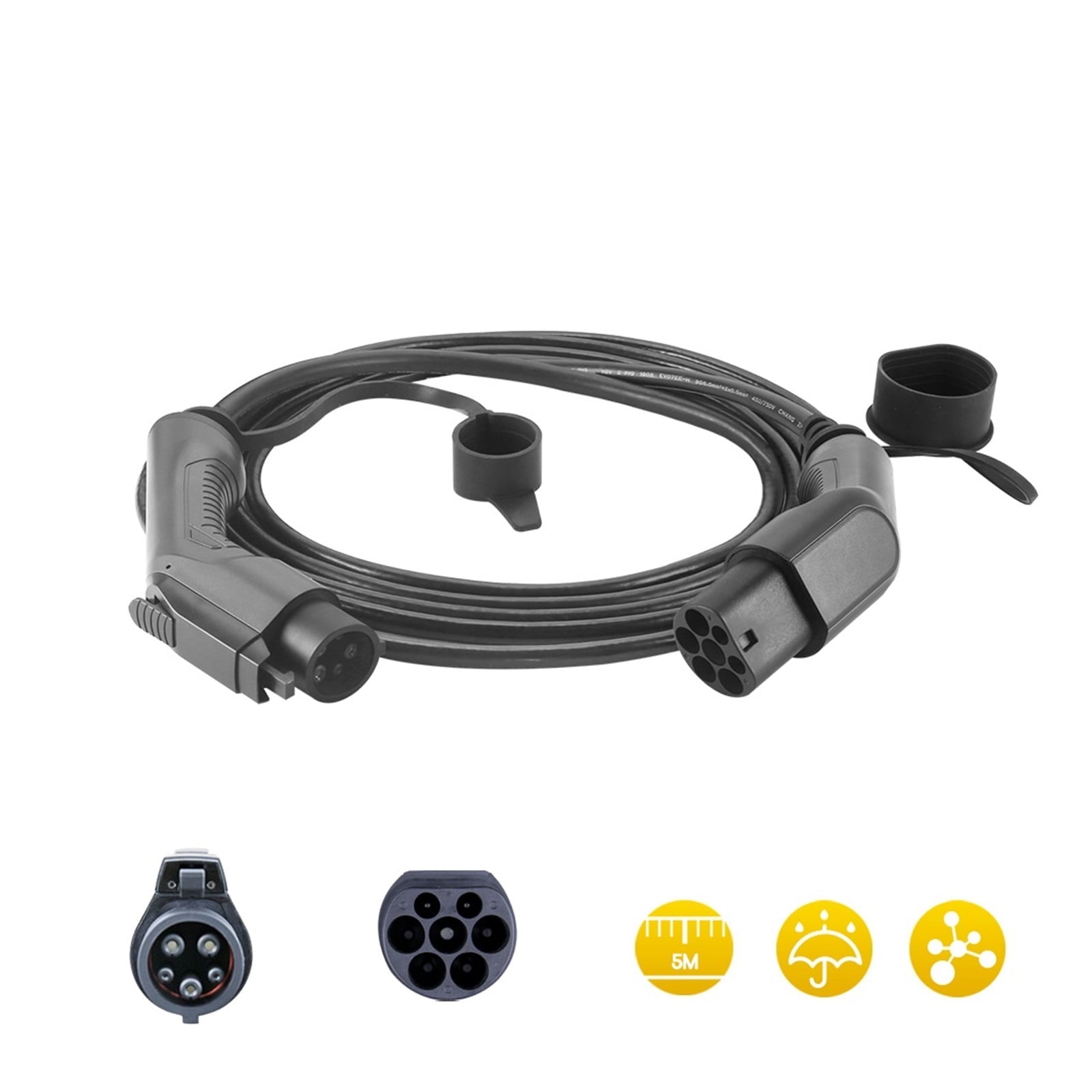 EV Charging Cable 16A 3.6KW for Electric Car Charger Station Type 1 to 2, J1772 5M ,Easy Operate