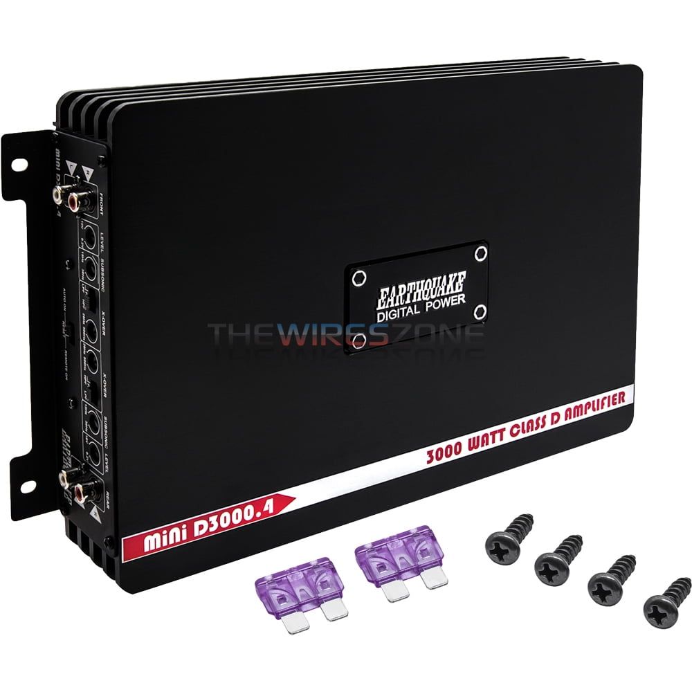 Earthquake Sound Mini D3000.4 4-Channel Class D 3000 Watt Car Amplifier 3000W