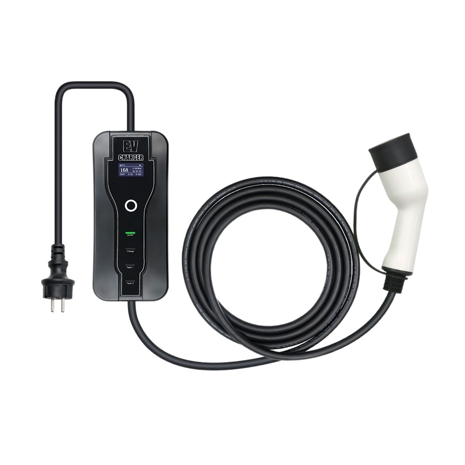 Electric Car Charger, 16A 3.6KW Portable IEC 62196-2 EV Charger Type 2 J1772 Type 1 Current Adjustable GB/T for Electric Vehicles with 5m Cable
--------
Wall Charging Unit