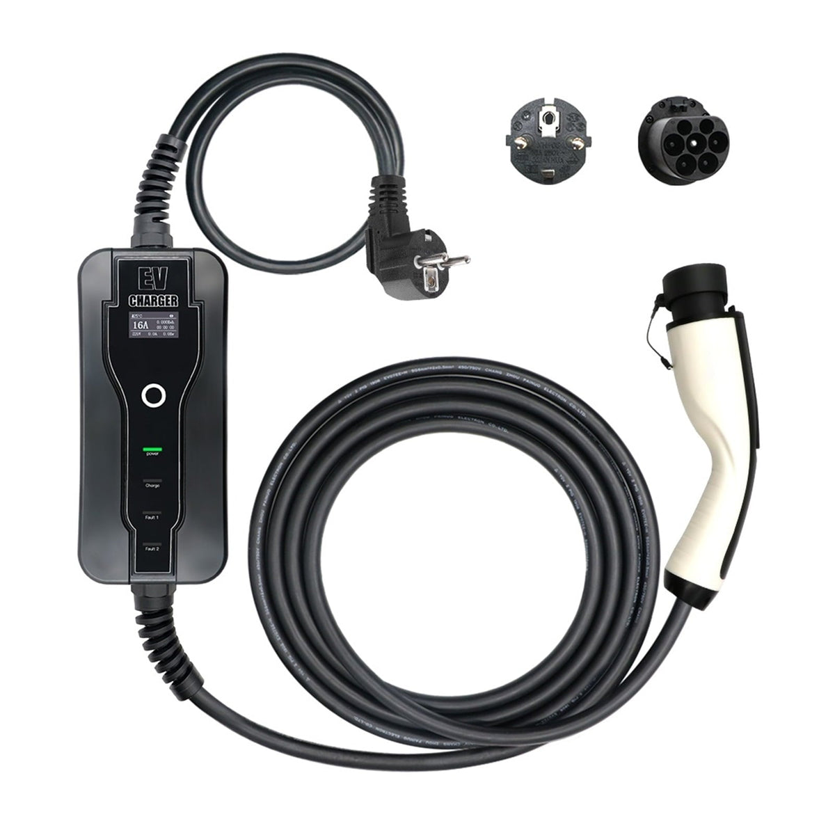 Electric Car Charger, EV Charger 16A 3.6KW GBT Portable Charger Level2 Electric Vehicle Charging Cable 5M Cable
--------
Wall Charging Unit