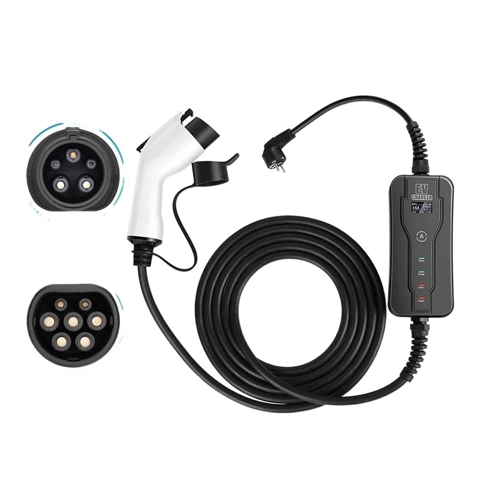 Electric Car Charger, EV Charger SAE J1772 Level 2 Type 1 8~16A Car Charging Stations type 2 IEC62196-2 Smart Electric Vehicel Charger Wall Charging Unit