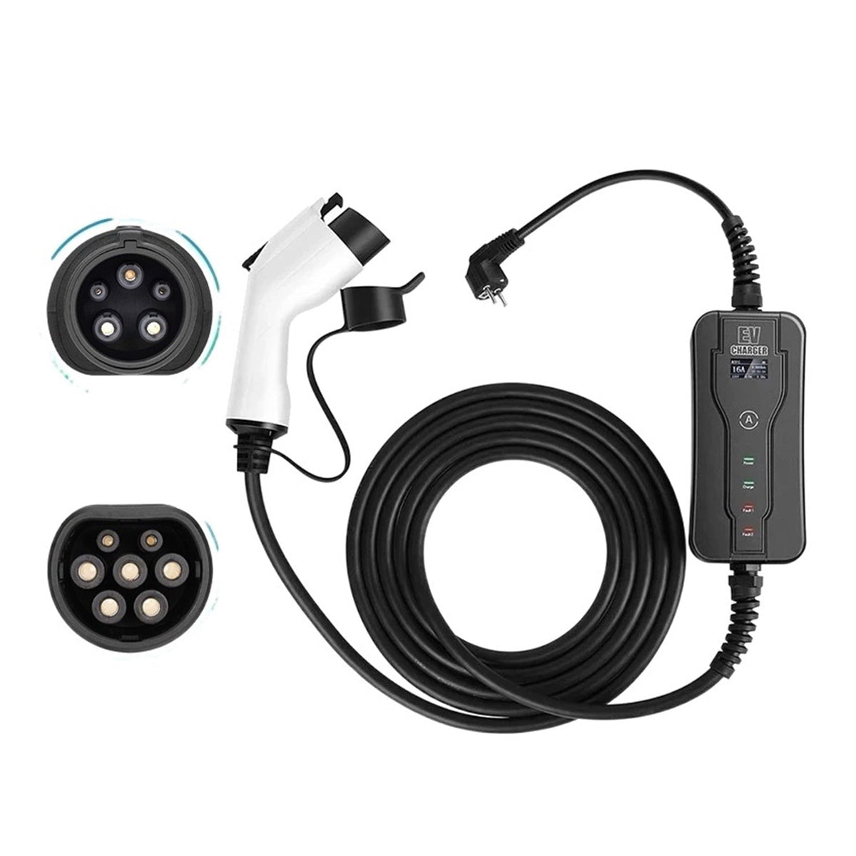 Electric Car Charger, EV Charger SAE J1772 Level 2 Type 1 8~16A Car Charging Stations type 2 IEC62196-2 Smart Electric Vehicel Charger Wall Charging Unit