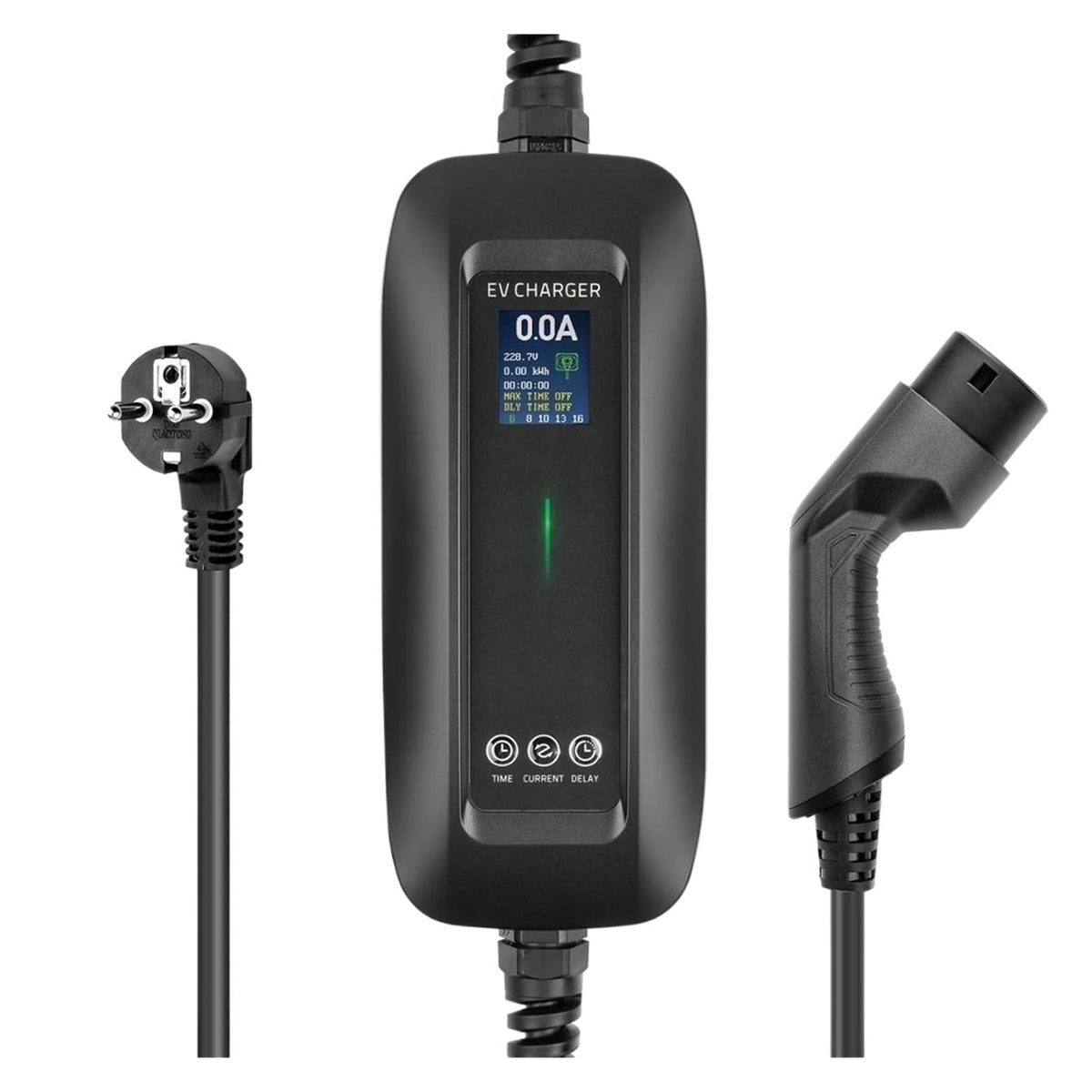 Electric Car Charger, EV Charger Type 2 62196-2 Switchable 6/8/10/13/16A 1 Phase Portable EV Charging Box Cable for EVSE Electric Vehicle
--------
Wall Charging Unit