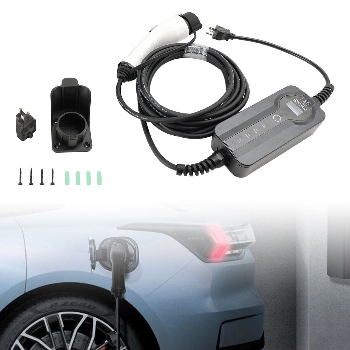 Electric Car Charger EV J1772 J1772A Home 16A 100-240V Adjustable 7Meter Level 2