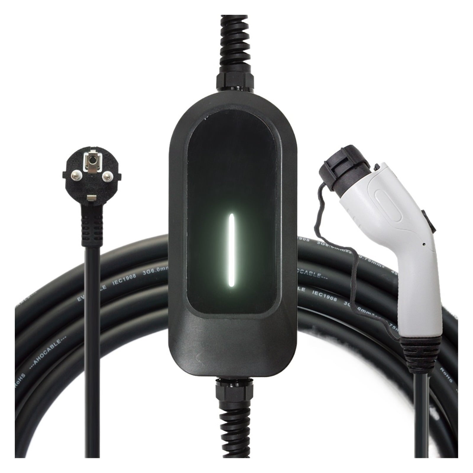 Electric Car Charger, EVSE Electric Car Vehicle Portable EV Charger Charging Box Cable 3.5KW Switchable 16A with 5M Cable
--------
Wall Charging Unit