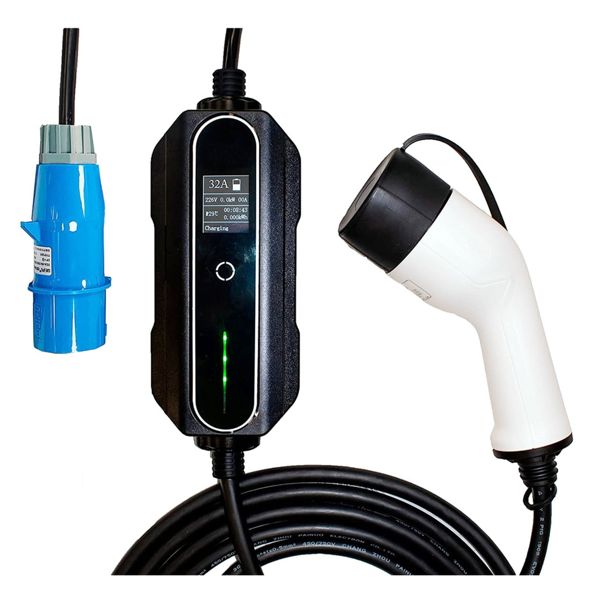 Electric Car Charger, Portable EV Charger Type 2 Adjustable Current 32A Electric Vehicle Car Charger Type 1 j1772 Single Phase 7.6kw
--------
Wall Charging Unit
