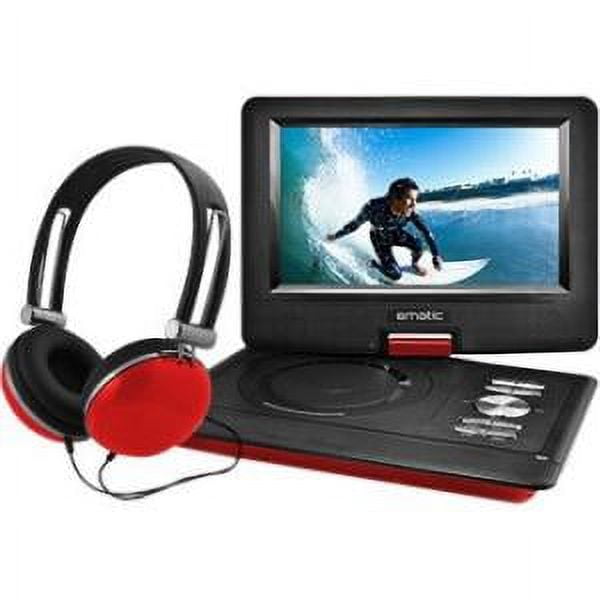 Ematic 10Portable DVD Player with Headphones and Car-Headrest Mount - EPD116rd
