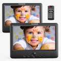 FANGOR 10.5Dual Screen Portable DVD Player For Car, HD Monitor,5 Hours Rechargeable Battery, Last Memory, Good Travel Companion, Best Gift for Kids, Black ( A DVD Player + a Monitor)