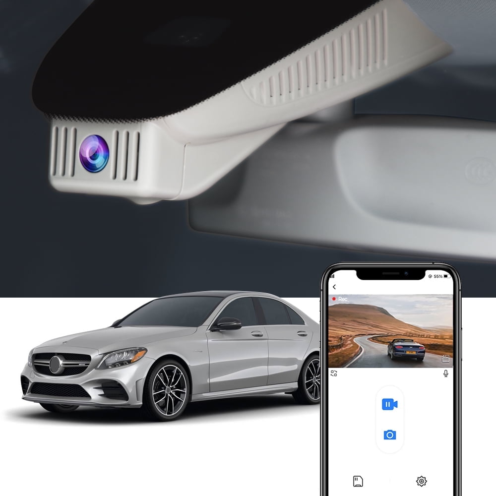 Fitcamx 4K Dash Cam Compatible with Mercedes-Benz GLC & C Class 300 (Model 6262) (Black), OEM Factory Style, Ultra HD 2160P Video, Loop Recording, Built-in WiFi & APP, Easy to Install, 64GB Card