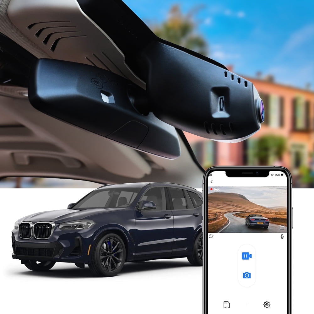 Fitcamx 4K Dash Cam Suitable for BMW X3 X3 M 2018-2024 M40i Sdrive Xdrive30i 30eG01 (HD2-6153), OEM Style, UHD 2160P Video, Built-in WiFi & APP, Loop Recording, G-Sensor, Plug&Play, 64GB Card