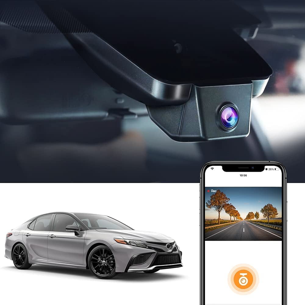 Fitcamx 4K Dash Cam Suitable for Toyota Camry 2021 2022 2023 2024 LE L XLE TRD XSE SE Hybrid (Gen8/XV70), OEM Look, 2160P UHD Video¨Û WiFi & APP, Loop Recording, G-Sensor, Easy to Use, 64GB Card