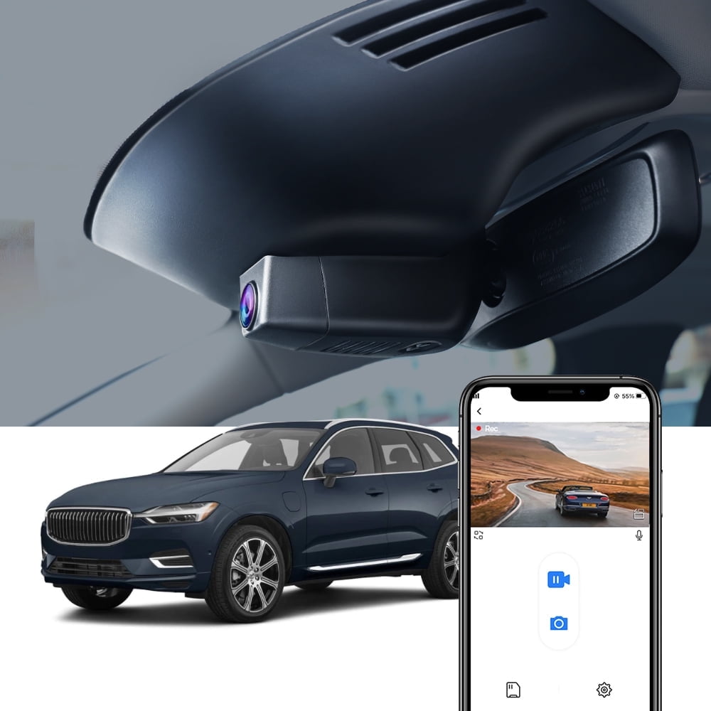 Fitcamx 4K Dash Cam Suitable for Volvo S90 V90 2017-2021 & XC60 2018-2021 T5 T6 (Model A), OEM Factory Look, 2160P UHD Video, Built-in WiFi &APP, Loop Recording, Gravity Sensor, Plug&Play, 64GB Card