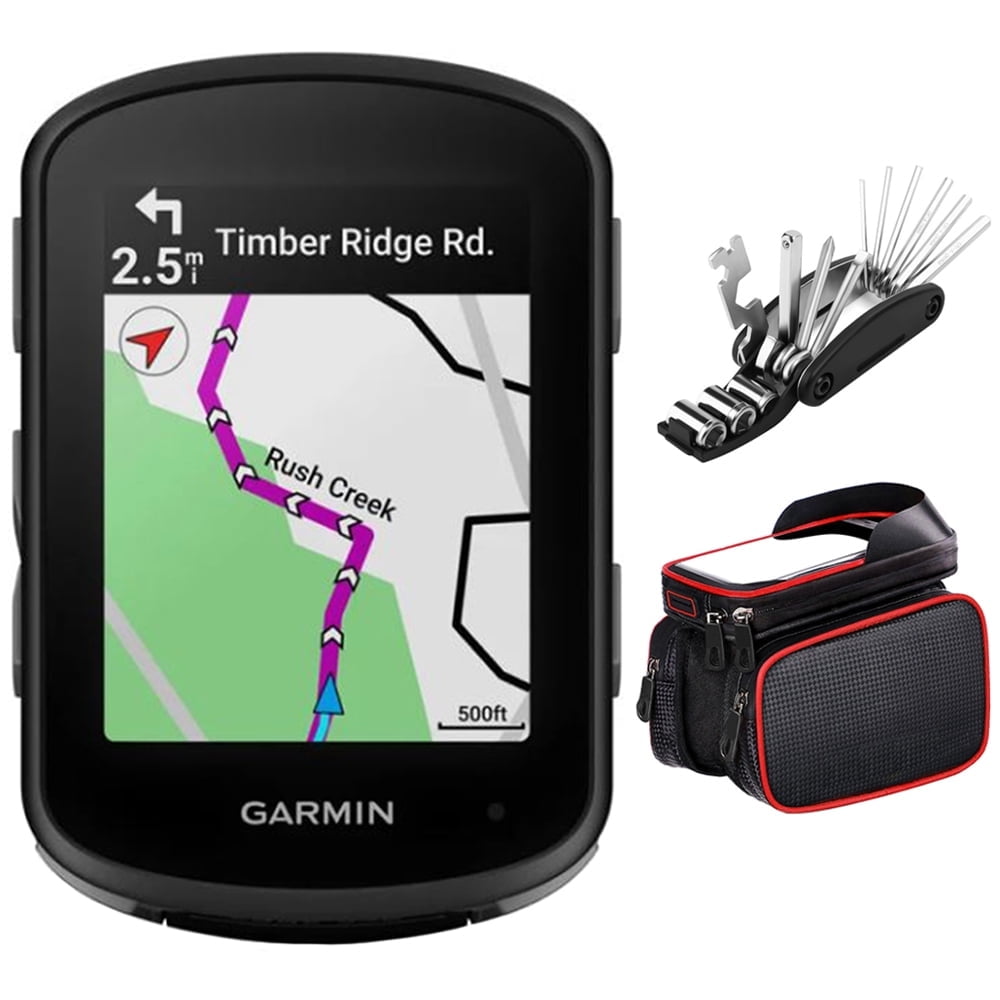 Garmin 010-02694-00 Edge 540, Compact GPS Cycling Computer (Device Only) Bundle with Deco Gear 16-in-1 Multi-Function Bike Mechanic Repair Tool Kit and Deco Essentials Bike Frame Cell Phone Mount