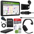 Garmin Dezl Cam OTR725 GPS Truck Navigator with Dash Cam 7Large Panel Touchscreen with dÑÔzl Headset 110 Premium Trucking Headset + More
