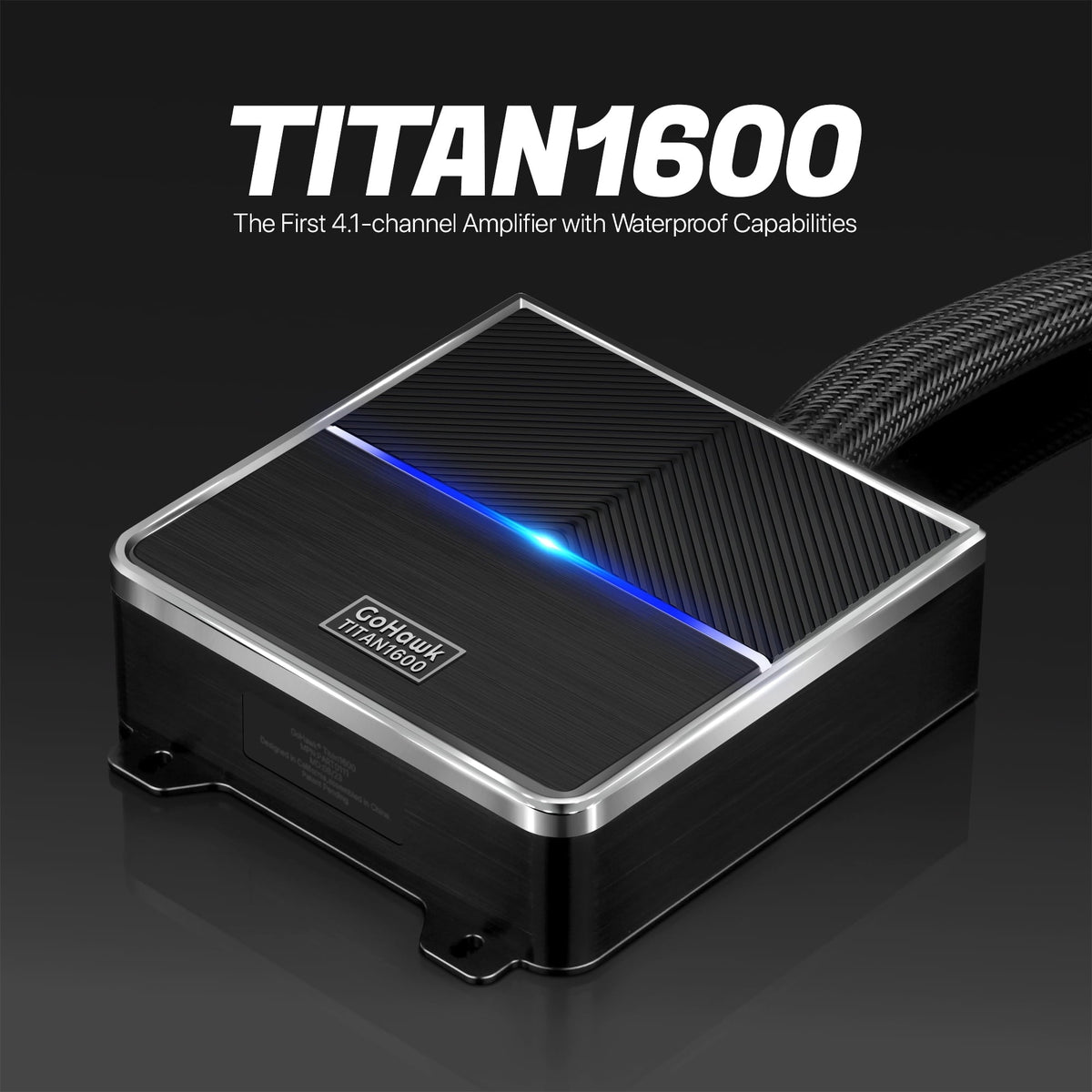 GoHawk Titan1600 Waterproof 4.1-Channel Amplifier Bluetooth Stereo Audio System USB FM Radio for Harley Touring Motorcycle ATV UTV RZR