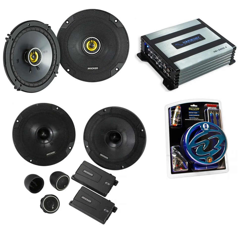 HA-A400.4 800W Sub Amp, Kicker 46CSC654 6.5Range Speakers & SQK8 600W Amp Kit