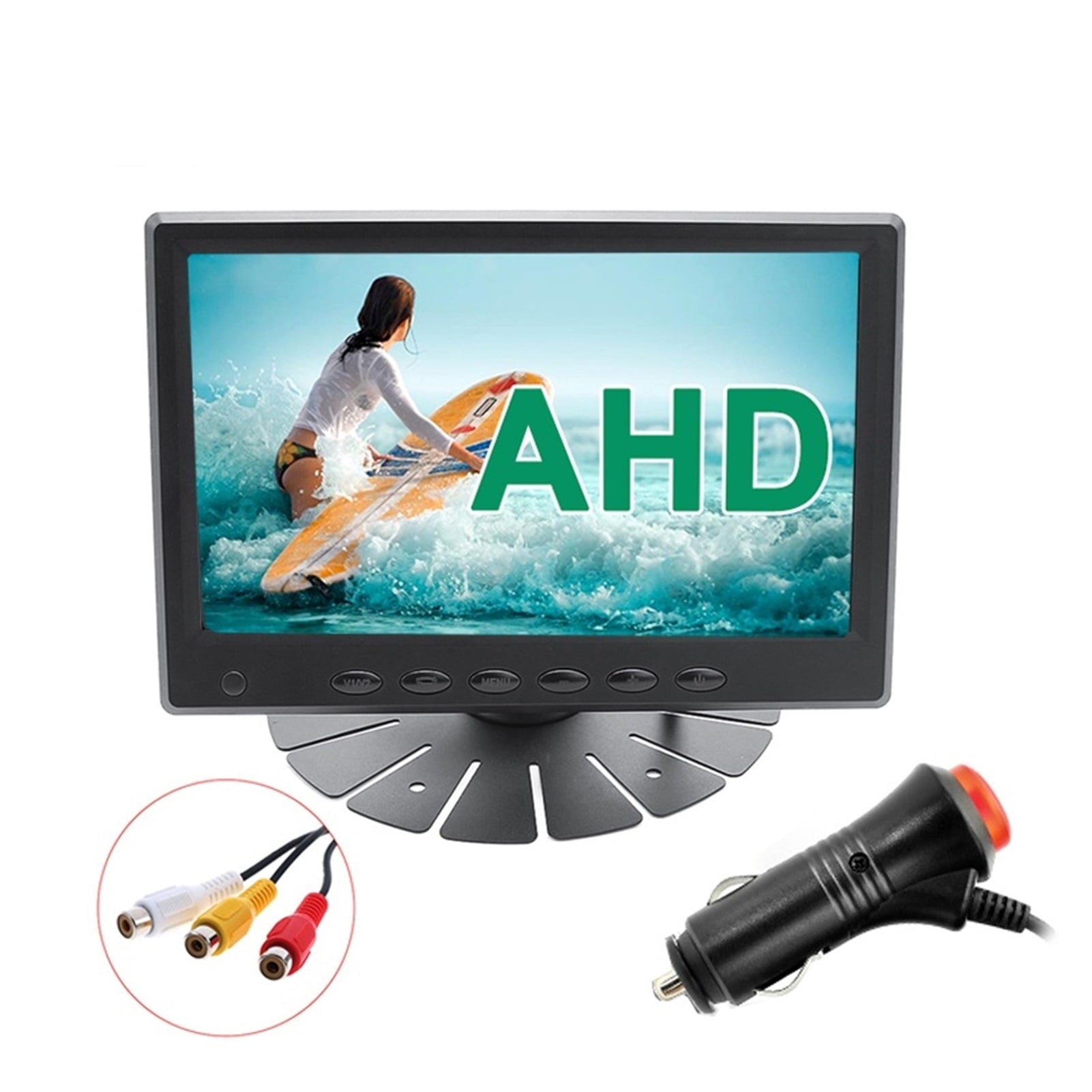 HD AHD 7 Inch 1024x600 Digital IPS Screen Brightness 500CD/M2 AHD Car Monitor For Parking Assistance Camera System