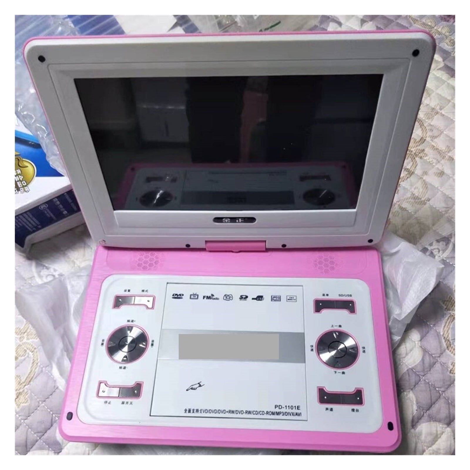 HD Big Screen 14 Inch Video DVD Player Portable Dvd Support Card U Disk Game Move MP3 Speaker Support Digital TV Game Consoles