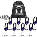 Hamilton SOP-PRM8JB Sack-O-Phones-8 Primo-PRM100 Headphones 1 JBP8VA Jackbox in Carry, Blue