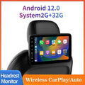 Headrest Monitor Screen IPS Android 12 2+32G Tablet Touch Screen For Car Rear Seat Player Video Music FM Bluetooth AirPlay HDMI