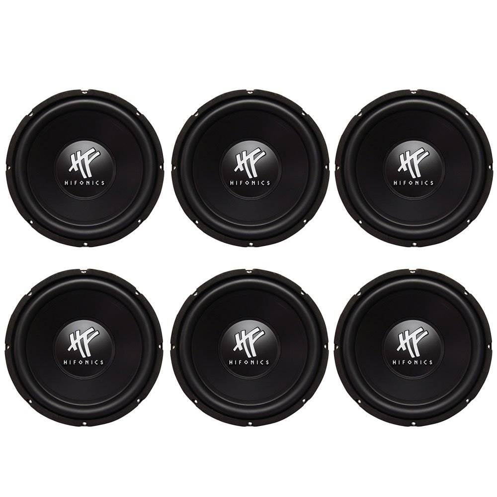 Hifonics 12800 Watt 4 Ohm DVC Car Audio Subwoofer Power Bass Sub (6 Pack)