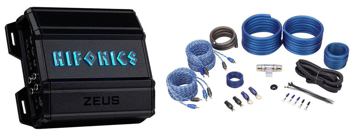 Hifonics ZD-750.4D 750 Watt 4-Channel Car Stereo Class-D Amplifier+Amp Wire Kit