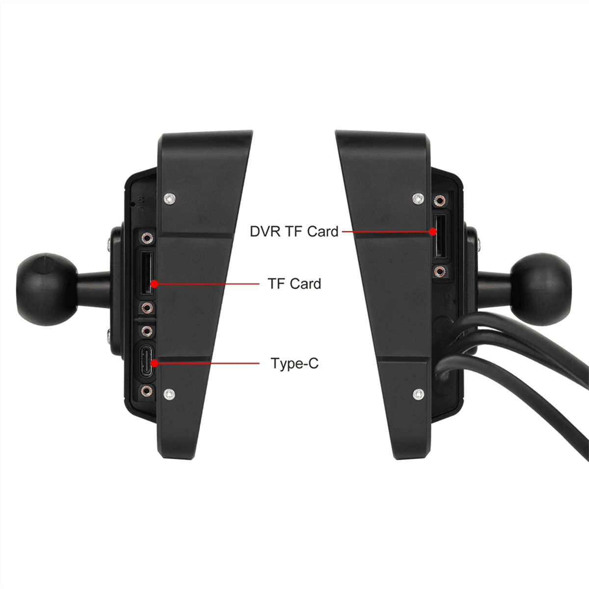 IMCBSTT 5 Inch Motorcycle Wireless Carplay Android Auto Portable Smart Player Waterproof Motorcycle Monitor DVR, with Camera Motorcycle Wireless Carplay
