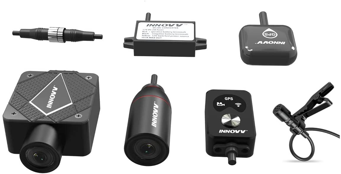 INNOVV K5 Dual Channel Motorcyle Motocam with 4K Ultra HD Picture Clarity, WiFi, GPS, Parking Mode and IP67 Water Resistance (32GB)