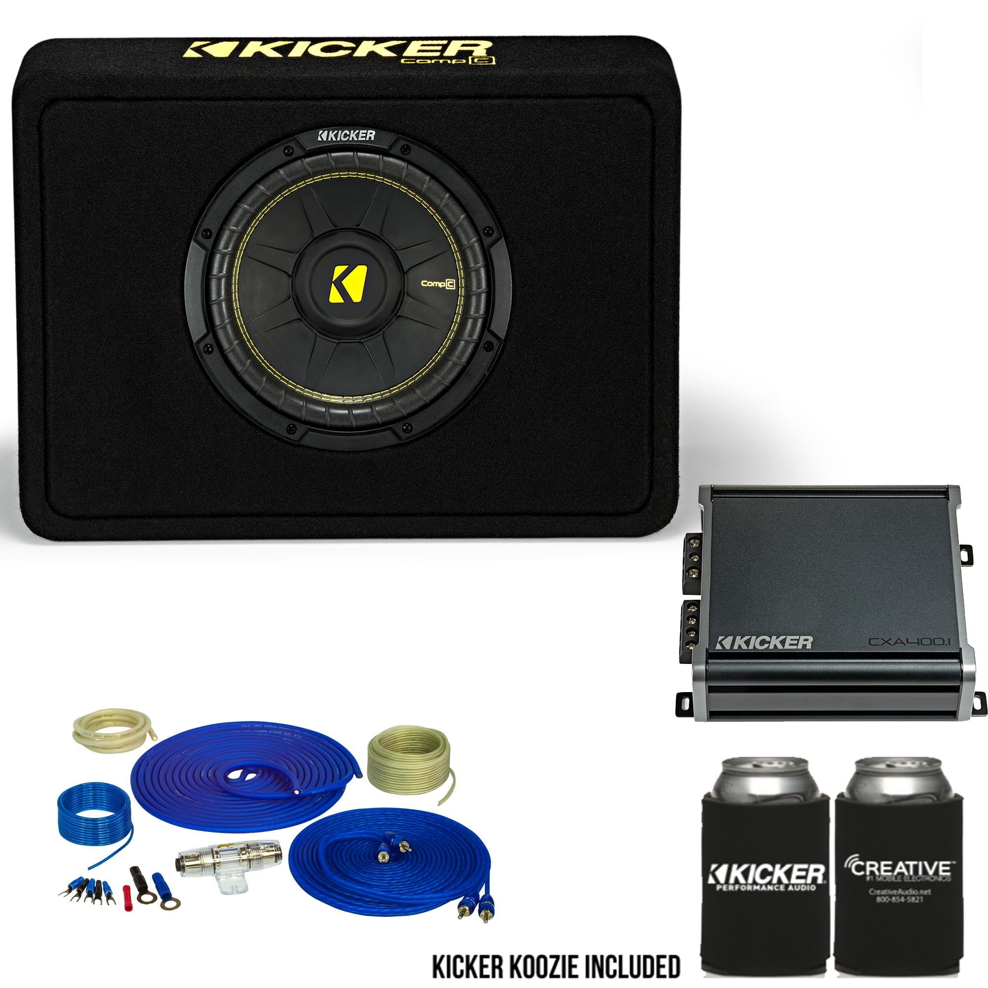 Kicker Black CompC 10 Truck Bass Amplifier with Wire Kit